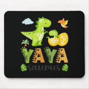 Yaya Saurus T-Rex Dinosaur Matching Mothers Day Mouse Pad