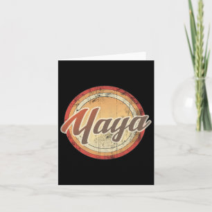 Yaya Vintage Distressed Retro Birthday Party Gift  Card