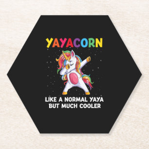 YayaCorn Yaya Unicorn Birthday Family Matching Bda Paper Coaster