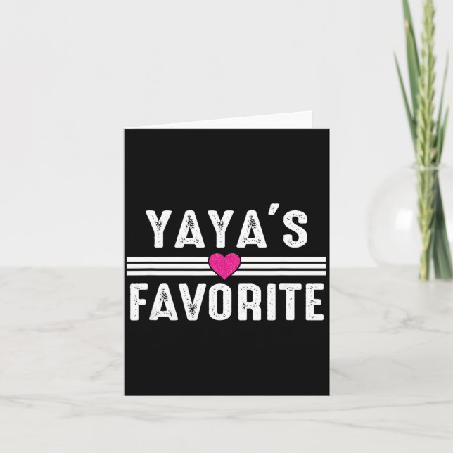 Yaya's Favorite  Card (Front)