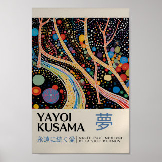 Yayoi Kusama Inspired Abstract Art Print