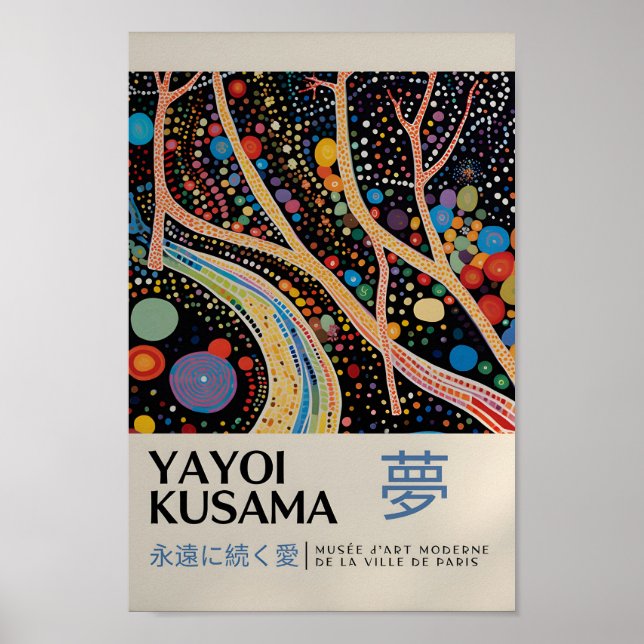 Yayoi Kusama Inspired Abstract Art Print (Front)