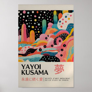 Yayoi Kusama Inspired Abstract Art Print
