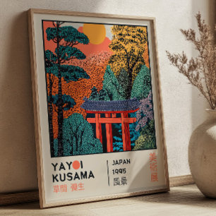 Yayoi Kusama Japanese Landscape Retro Exhibition Poster