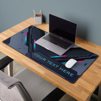 yberpunk Mecha Armor | Blue Purple Custom Gaming Desk Mat