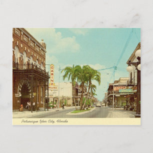 Ybor City, Florida vintage street scene Postcard