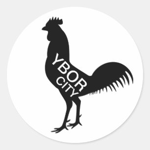 Ybor City Rooster Classic Round Sticker