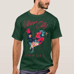 Ybor City Tampa Florida Chicken Lover Flower Souve T-Shirt