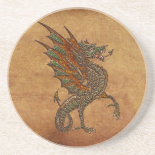 Ye Old Mediaeval Dragon Design Coaster