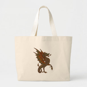 Ye Old Mediaeval Dragon Design Large Tote Bag