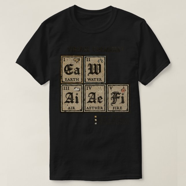 Ye Olde Periodic Table T-Shirt (Design Front)