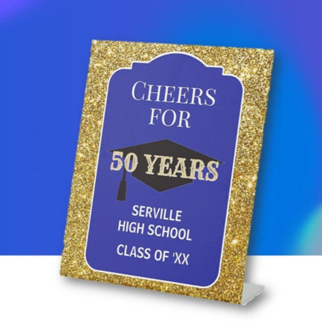 Yea! 50 Years! CUSTOM Class Reunion  Pedestal Sign (Creator Uploaded)