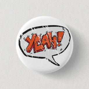 yeah 3 cm round badge