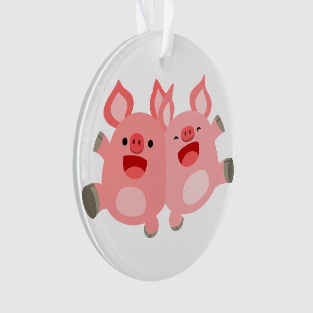 YEAH!! Cute Cartoon Pigs Acrylic Ornament (Front)
