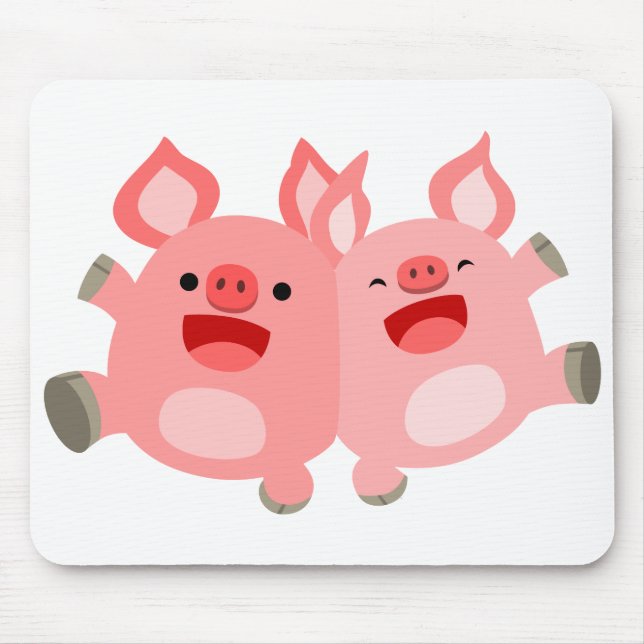 YEAH!! Cute Cartoon Pigs Mousepad (Front)