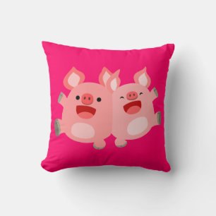YEAH!! Cute Cartoon Pigs Throw Pillow