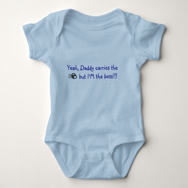 Yeah, Daddy carries the  badge and cuffs Baby Bodysuit (Front)