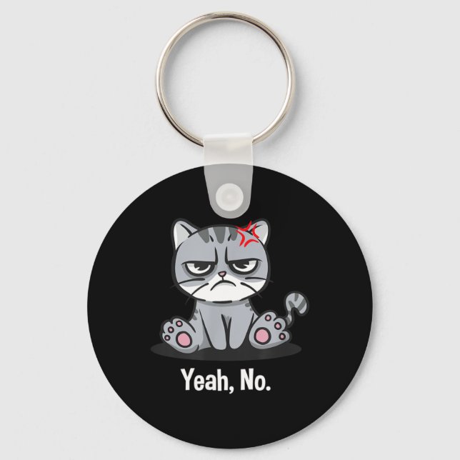 Yeah Funny Sarcastic Humour Sarcasm Introvert Key Ring (Front)