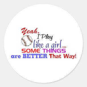 Yeah I Play Like A Girl Classic Round Sticker