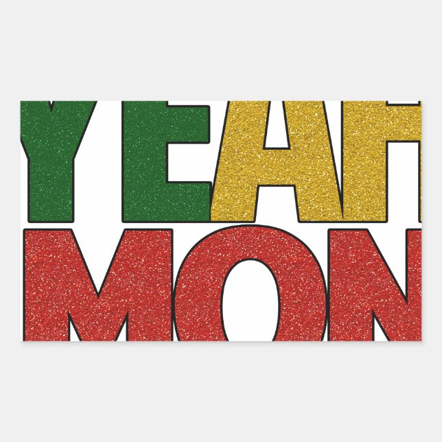 Yeah Mon Jamaican Vacation Rectangular Sticker (Front)