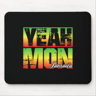 Yeah Mon Retro Jamaica Flag Jamaican Souvenir Funn Mouse Pad