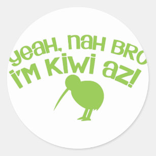 Yeah nah Bro Bro I'm kiwi Classic Round Sticker