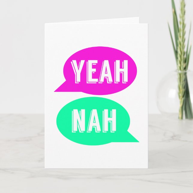 Yeah Nah Greeting Card - Kiwi Humour (Front)