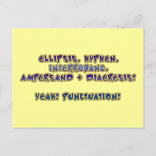 Yeah! Punctuation! Postcard (Front)