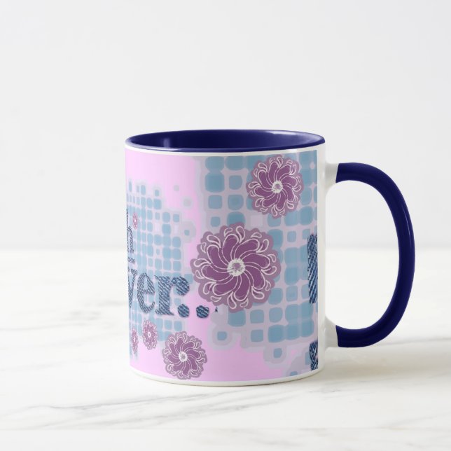 yeah whatever... denim blue & pink teen mug (Right)