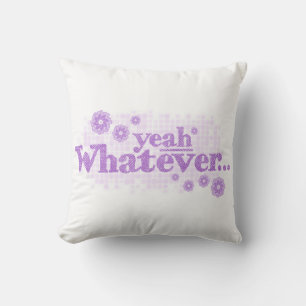 yeah whatever purple white cushion pillow