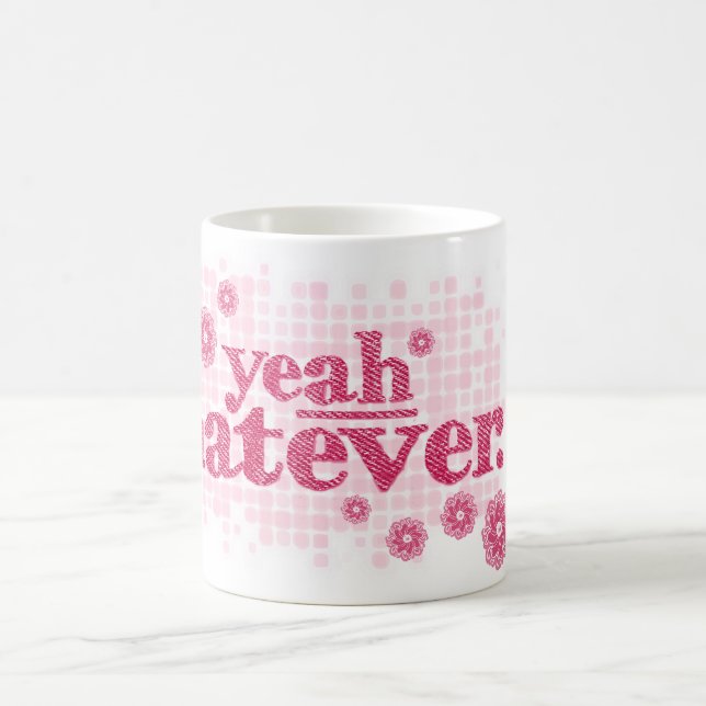 yeah whatever... red / pink text mug (Center)