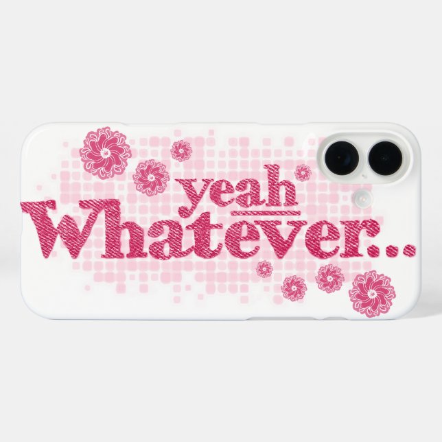 "yeah whatever" red & white iphone case (Back (Horizontal))