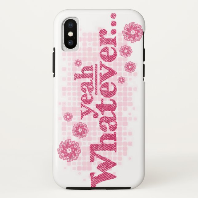"yeah whatever" red & white iphone case (Back)