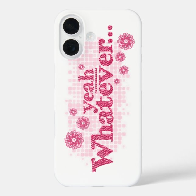 yeah whatever slogan red & white iphone case (Back)