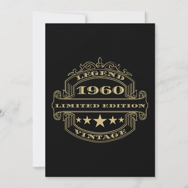 Year 1960 Personalised Birthday Party Invitation (Front)