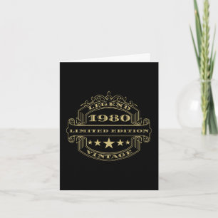 Year 1980 HAPPY BIRTHDAY Folded Photo Birthday Card