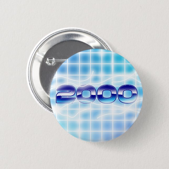 Year 2000 graphic 6 cm round badge (Front & Back)