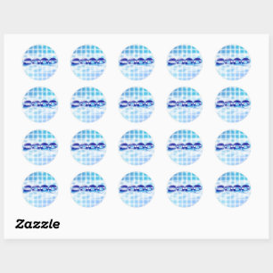 Year 2000 graphic classic round sticker
