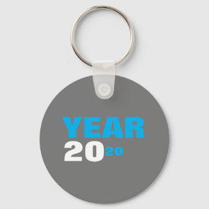Year 2020 Button Keychain