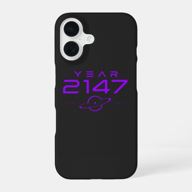 Year 2147 Futuristic Cyberpunk Sci-Fi iPhone 16 Case (Back)