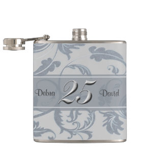Year 25 Wedding Anniversary Hip Flask