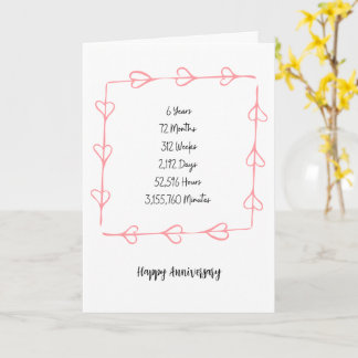 Year 6 Anniversary Card