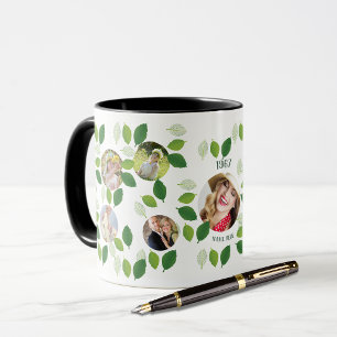Year Born Family Tree PHOTO Collage Birthday Coffe Mug