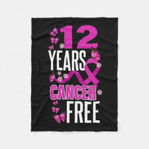 Year Cancer Free For Breast Cancer Awareness  Fleece Blanket