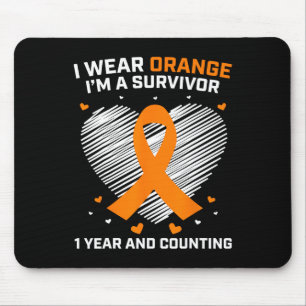 Year Cancer Free Leukaemia Survivor Gifts Orange A Mouse Pad