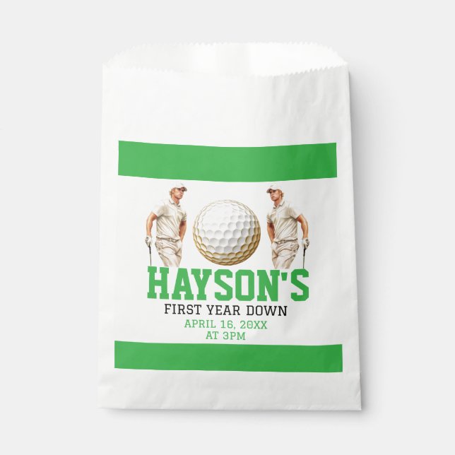 Year Down, Golf On! 1st Birthday Party Favour Bag (Front)