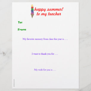 Year-end personalised teacher thank you -ice cream