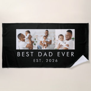 Year Established 3 Photo Best Dad Ever Beach Towel