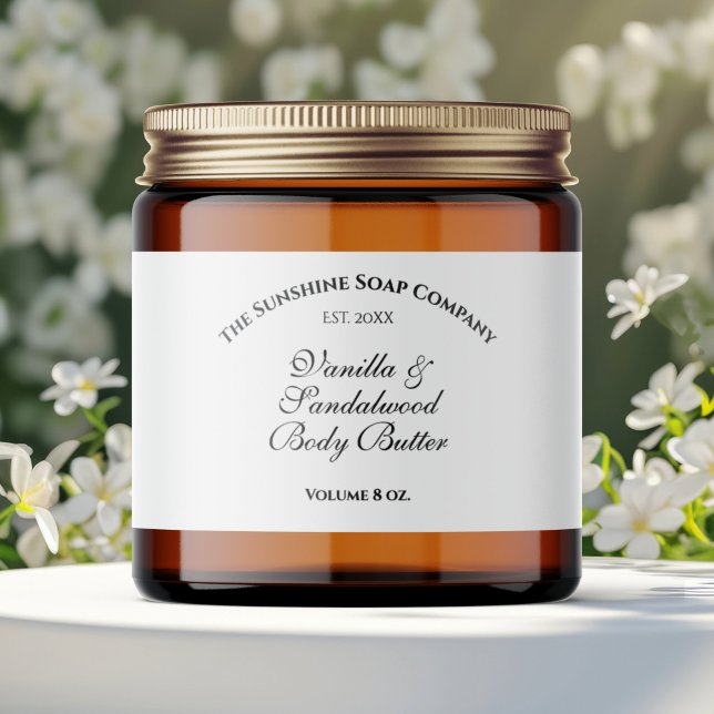 Year Established White Body Butter Jar Label (Creator Uploaded)