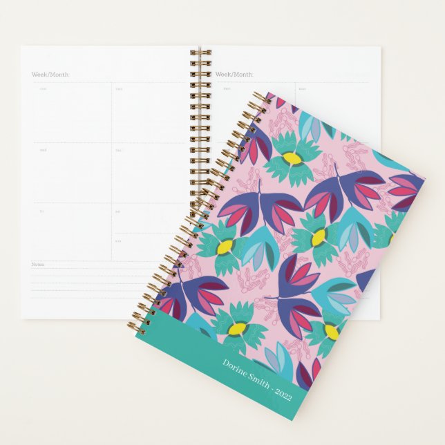 Year floral green modern crocus spring feminine planner (Display)